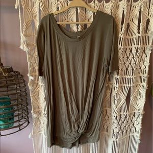 Green Twist Front Tee